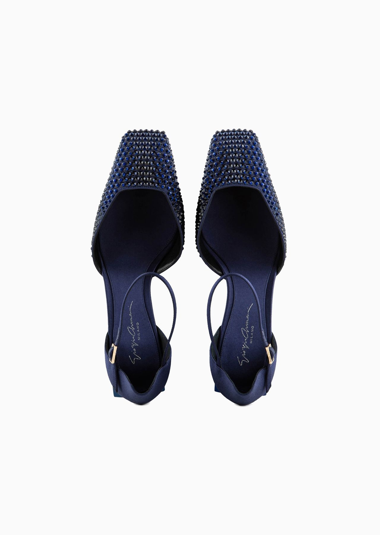 Rhinestone and satin d'Orsay court shoes - 3