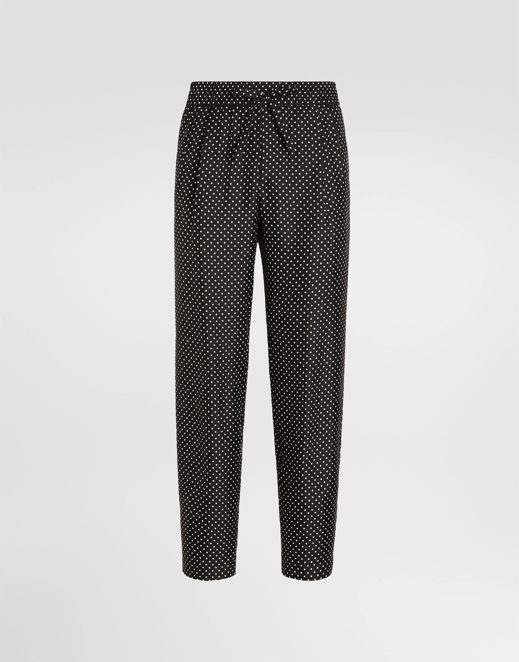 Polka dot-print silk twill trousers - 1