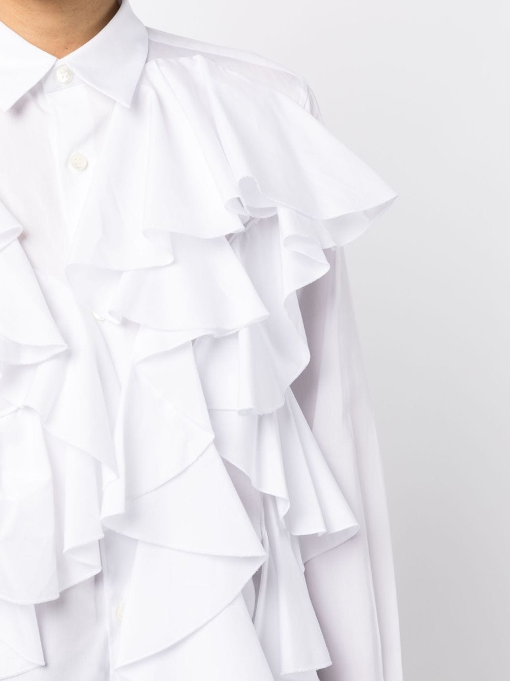 ruffled buttoned cotton shirt - 5
