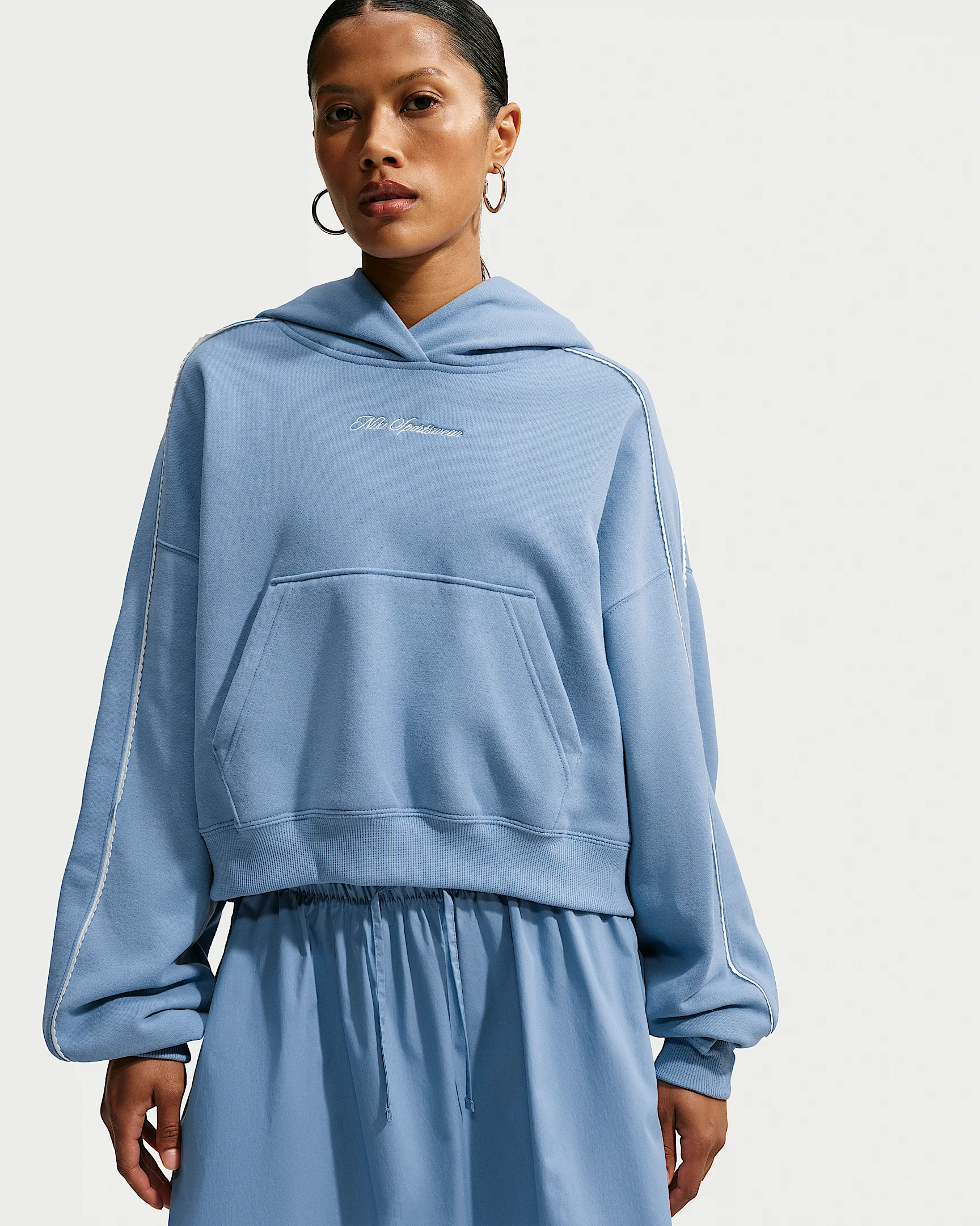 Nike Studio Fleece Medium Weight Women's Cropped Pullover Hoodie - 1