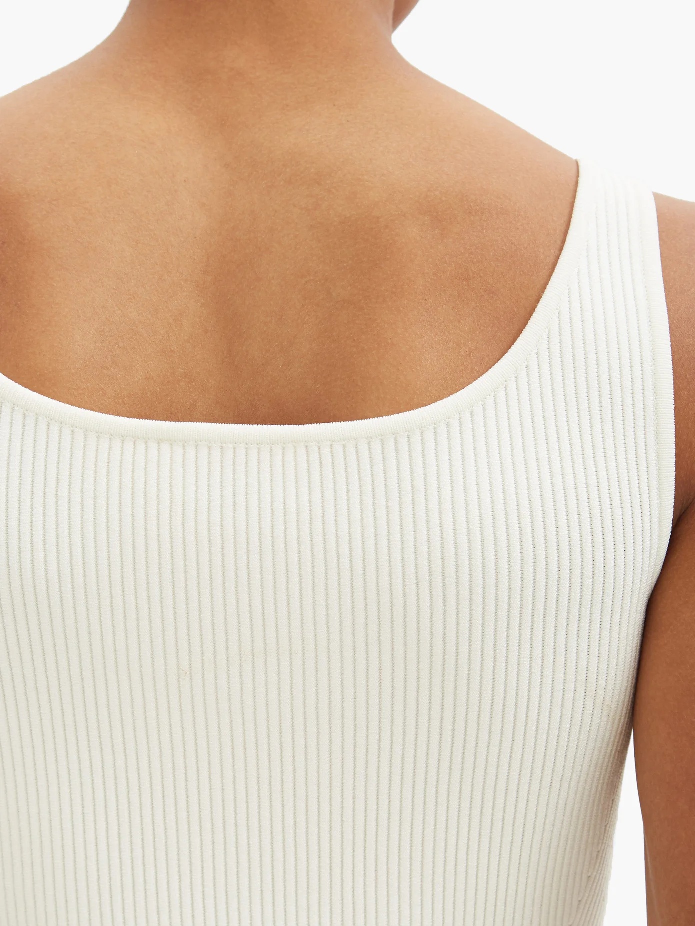 Round-neck ribbed-knit tank top - 3