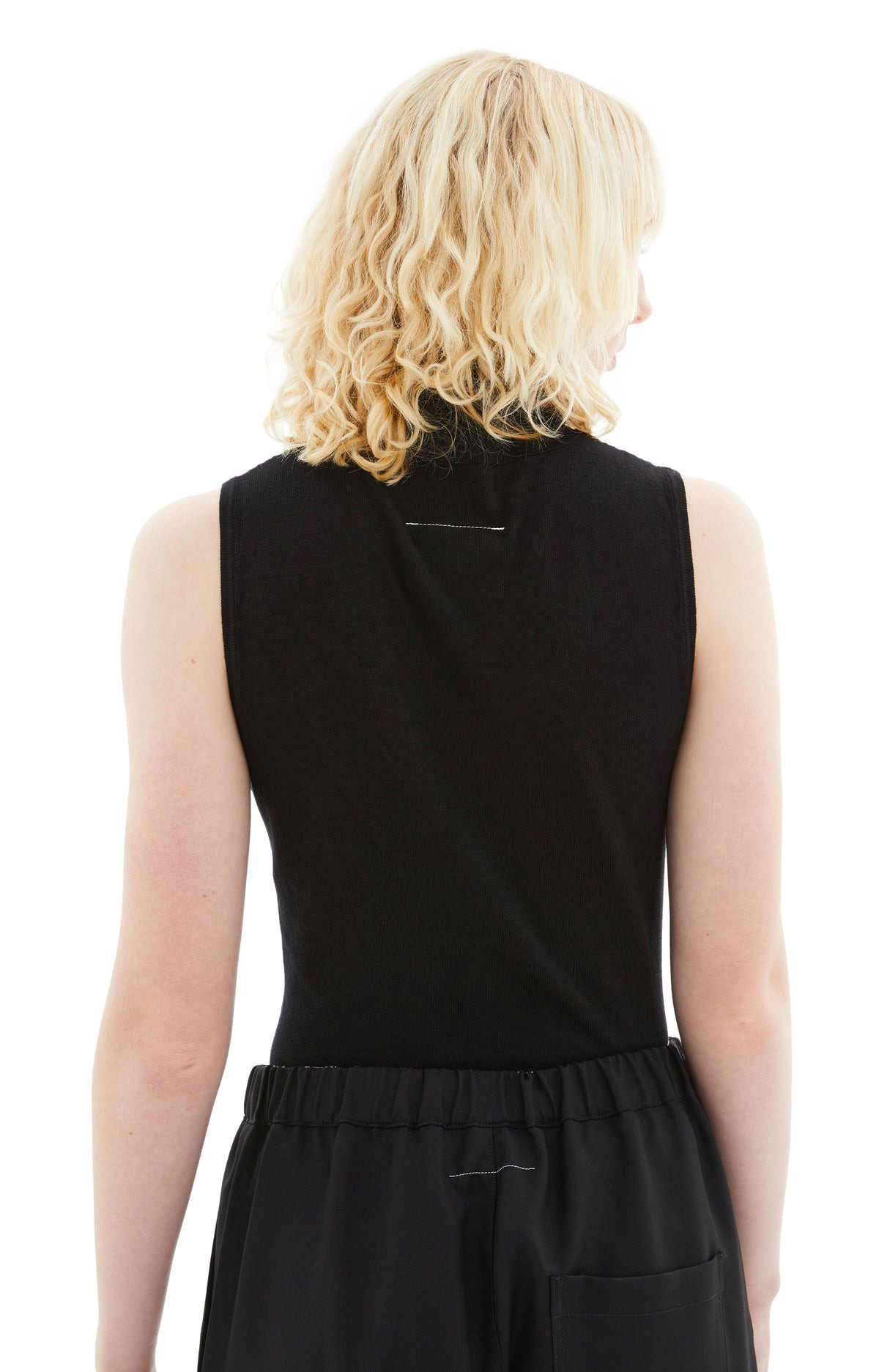 MM6 RIBBED TOP (BLACK/RED) - 2