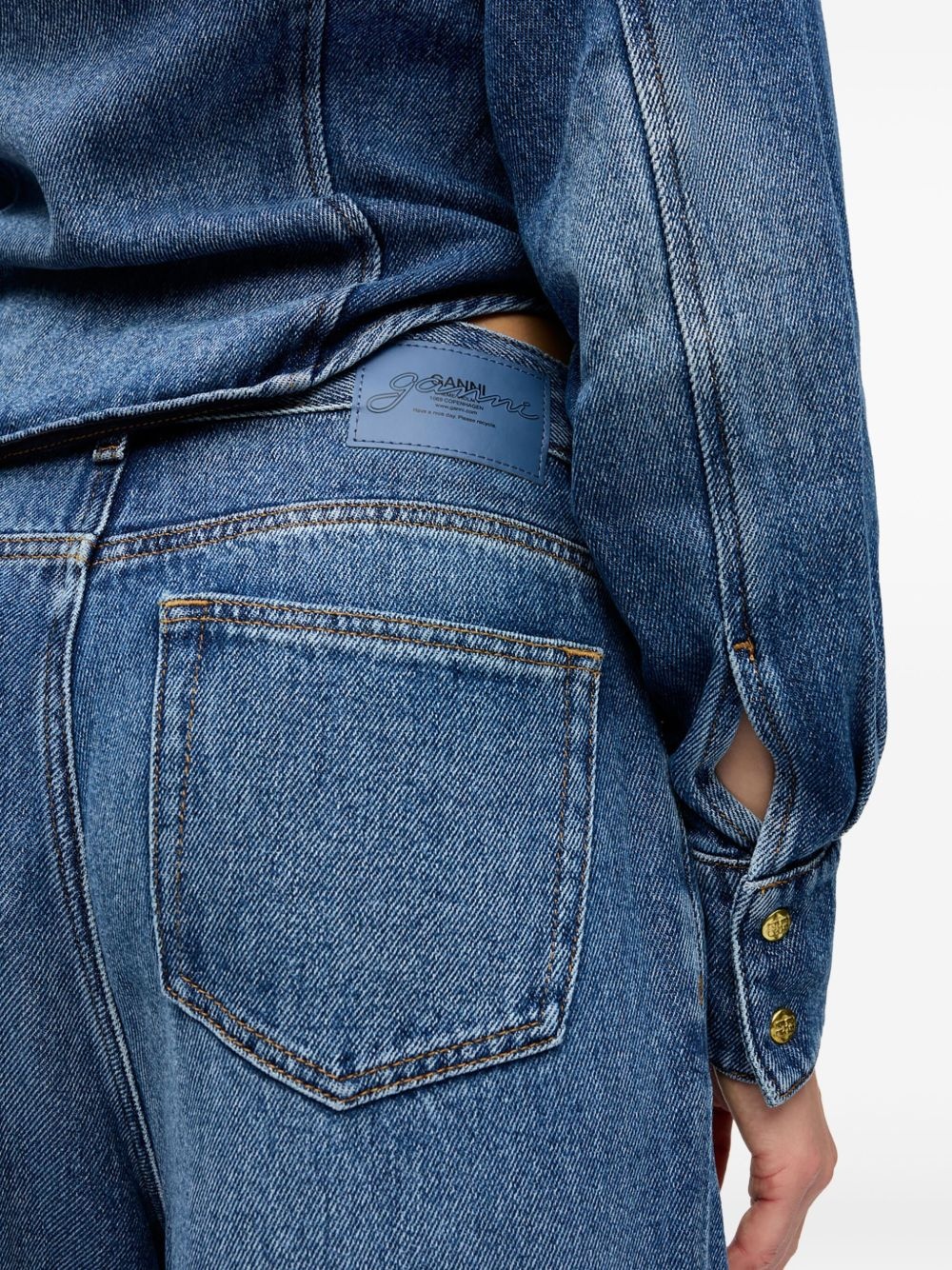 appliqué wide-leg jeans - 5