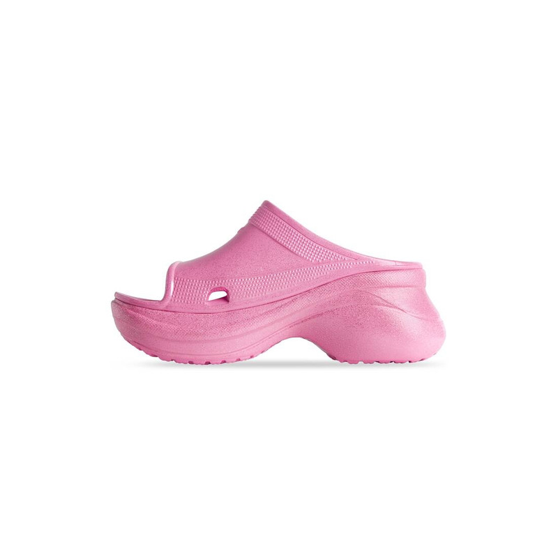 BALENCIAGA Women's Pool Crocs™ Slide Sandal in Beige outlook