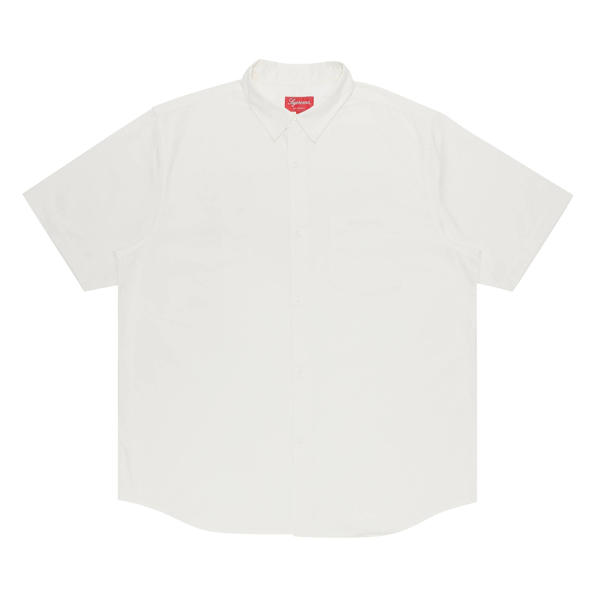 Supreme Croc Patch Short-Sleeve Work Shirt 'White' - 1