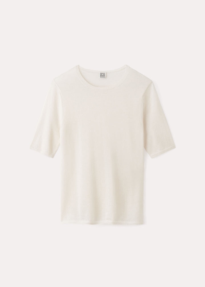 Thin cashmere tee bone - 1