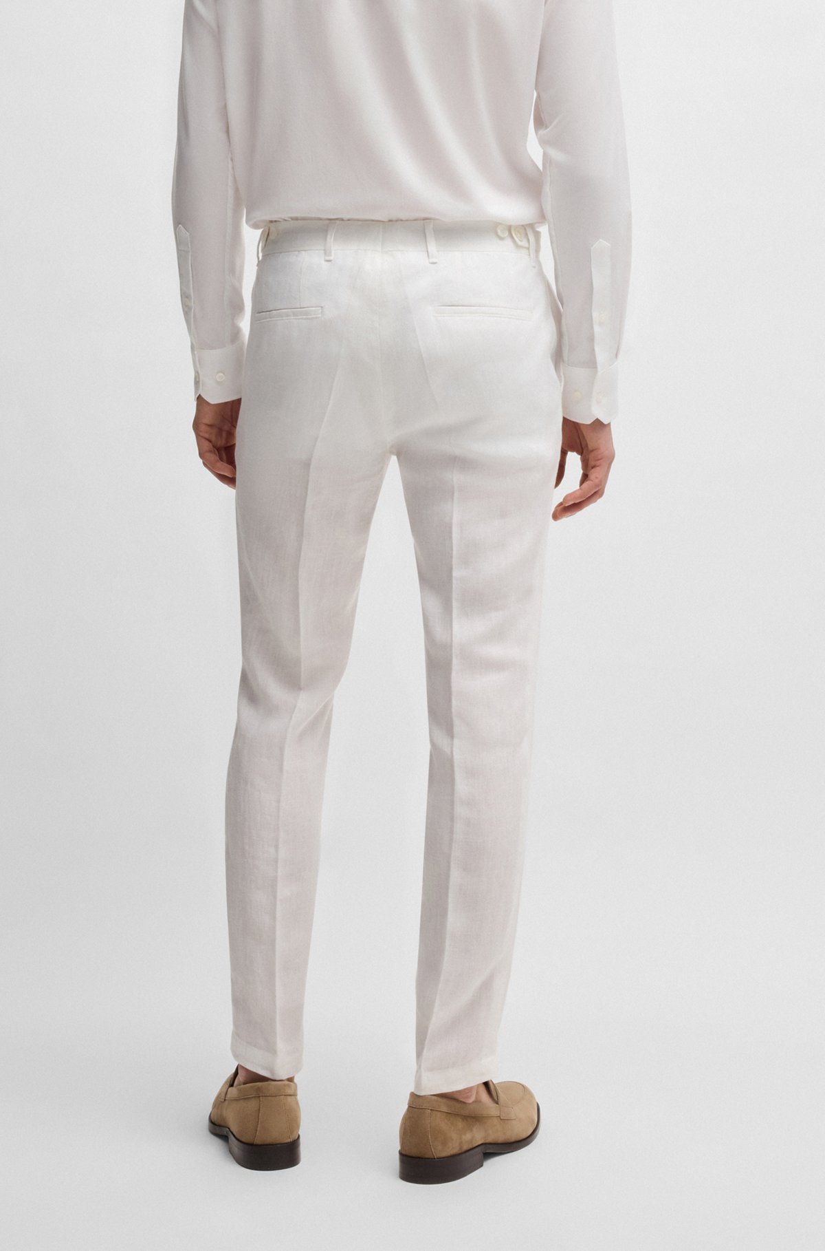 FORMAL TROUSERS IN LINEN CANVAS - 4