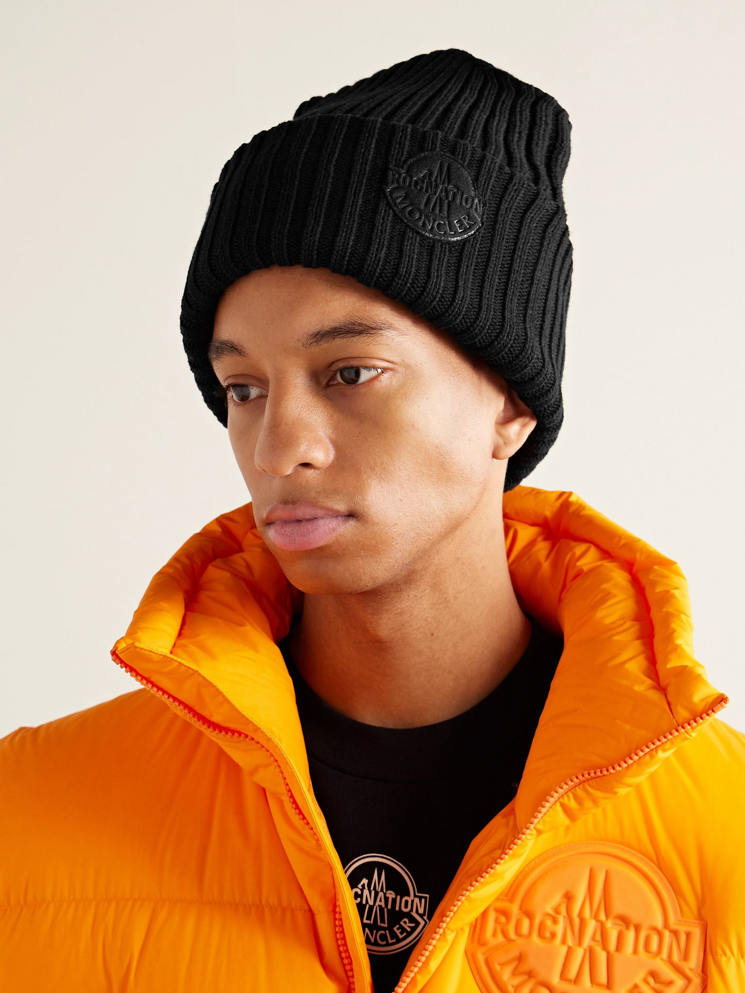 + Roc Nation by Jay-Z Logo-Appliquéd Ribbed Virgin Wool Beanie Black - 2