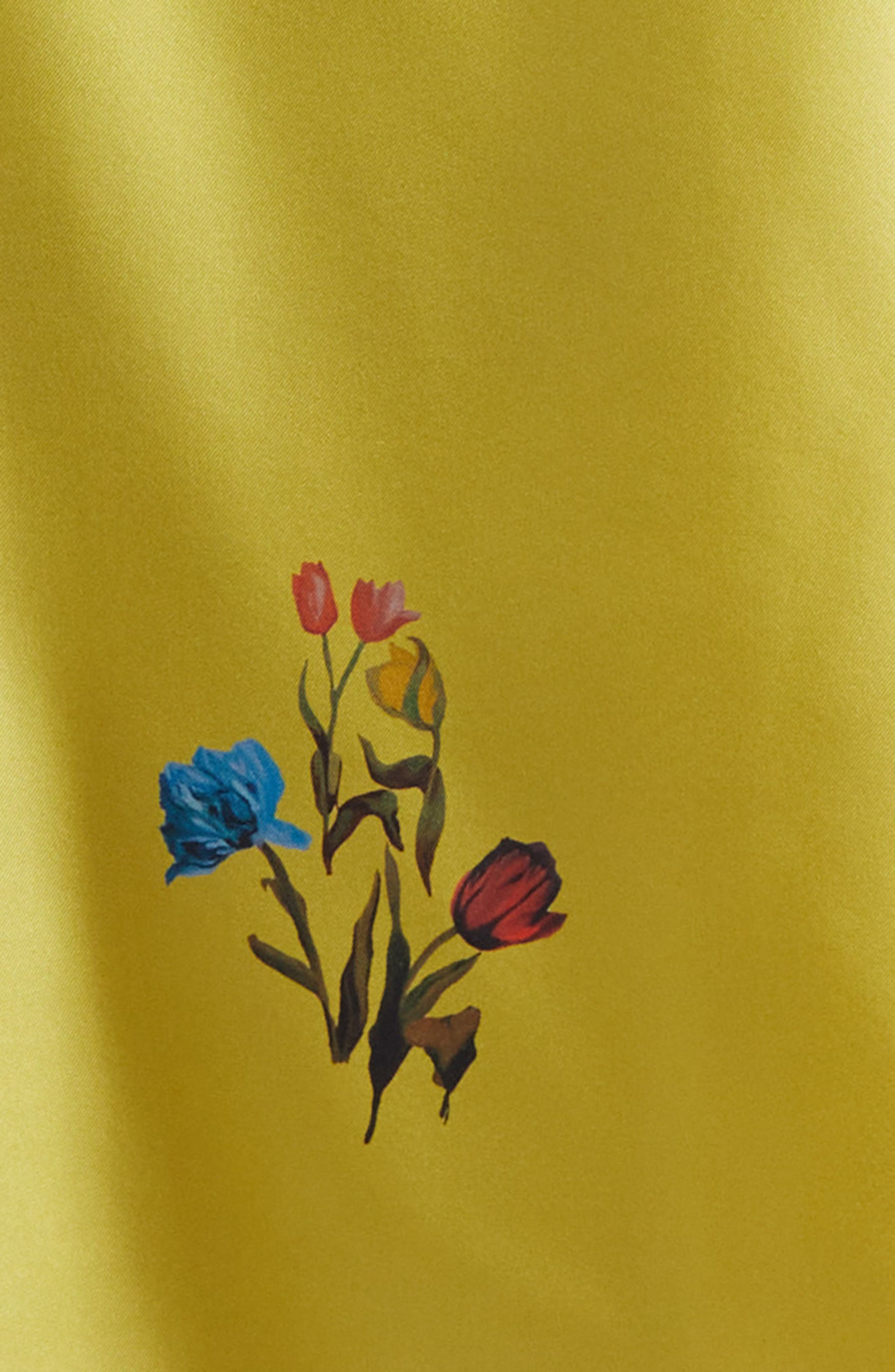 Marni Tulip Print Pleated Silk Twill Midi Skirt in Citronelle at Nordstrom - 7