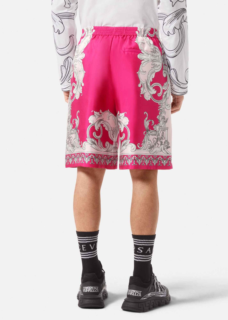 Silver Baroque Silk Shorts 4