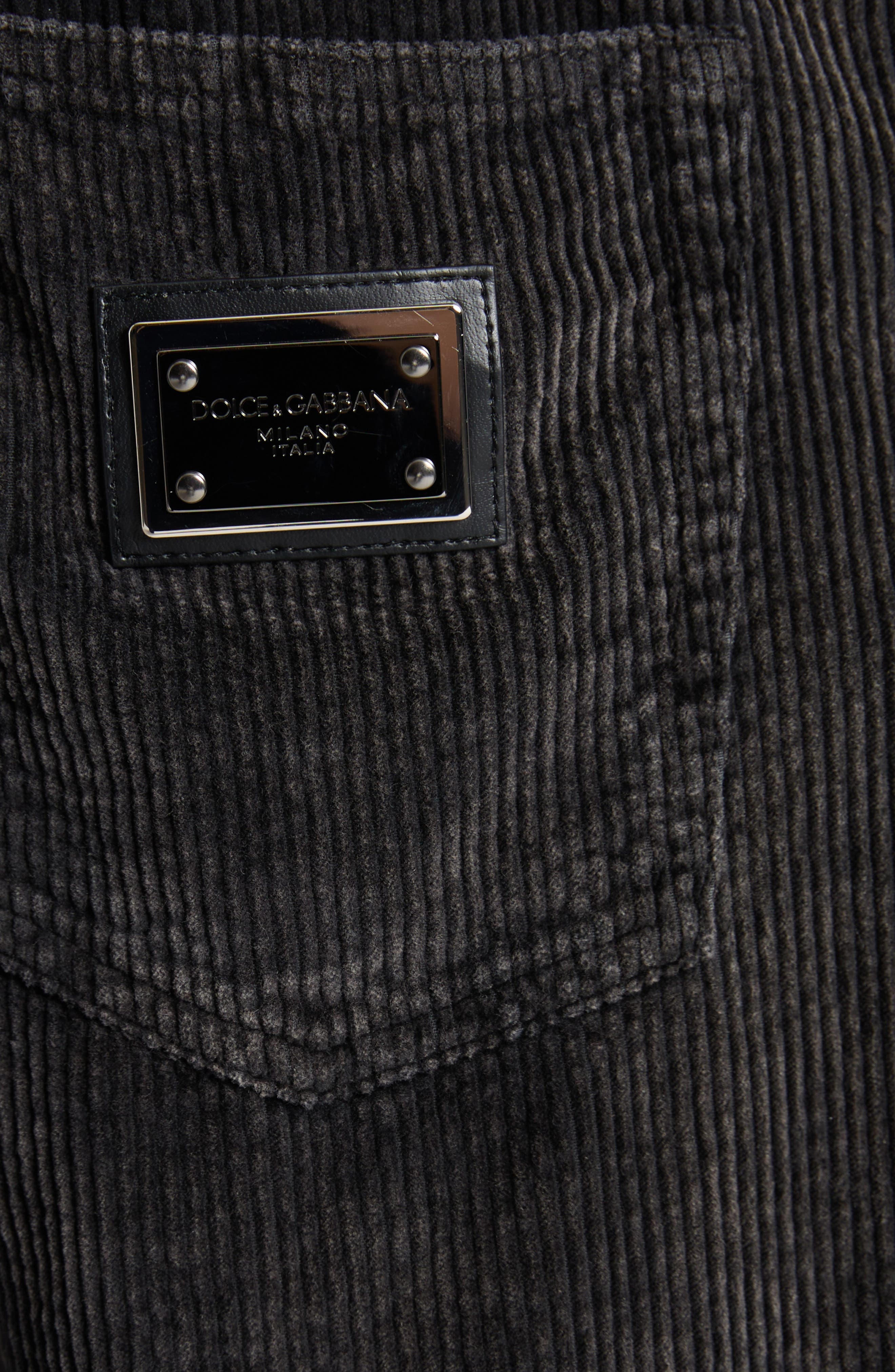 Dolce&Gabbana Oversize Corduroy Pants in N0000 Nero at Nordstrom - 6
