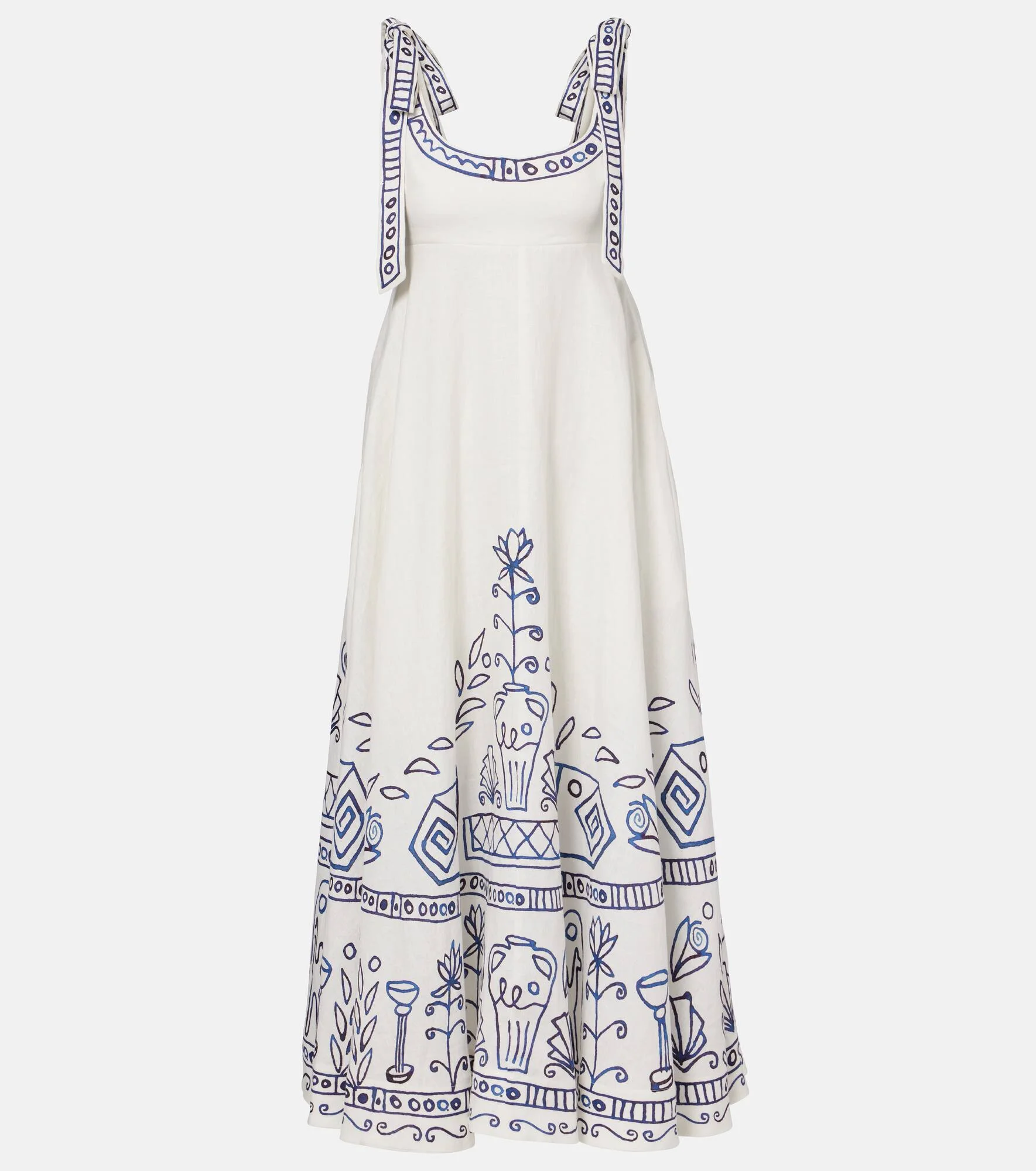 x LRNCE Leela printed linen maxi dress - 1