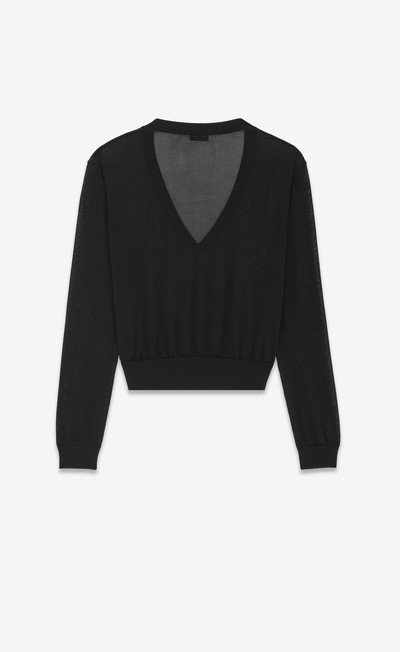 SAINT LAURENT cropped sweater in knit outlook