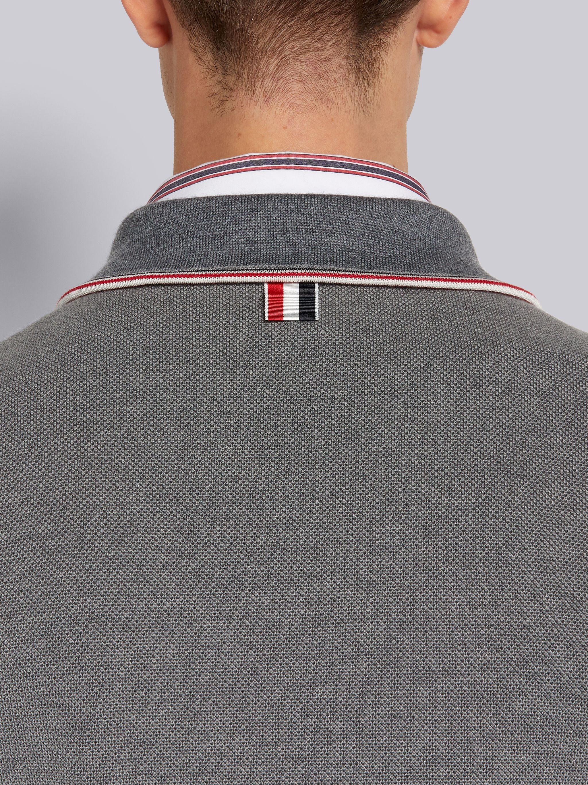 Light Grey Pique and Jersey Jersey Stitch Stripe Tipping Sport Coat - 6