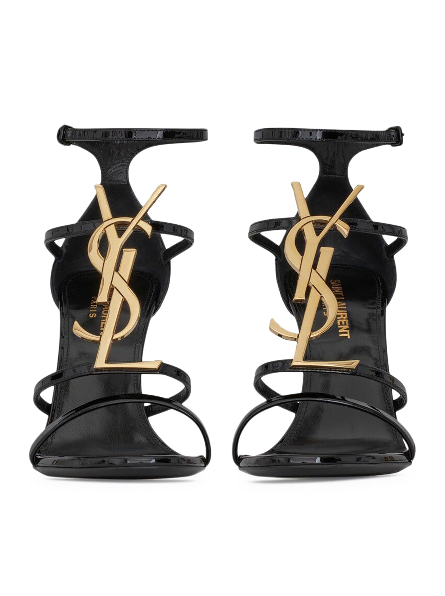 CASSANDRA SANDALS IN PAINTED LEATHER WITH GOLDEN MONOGRAM - 3