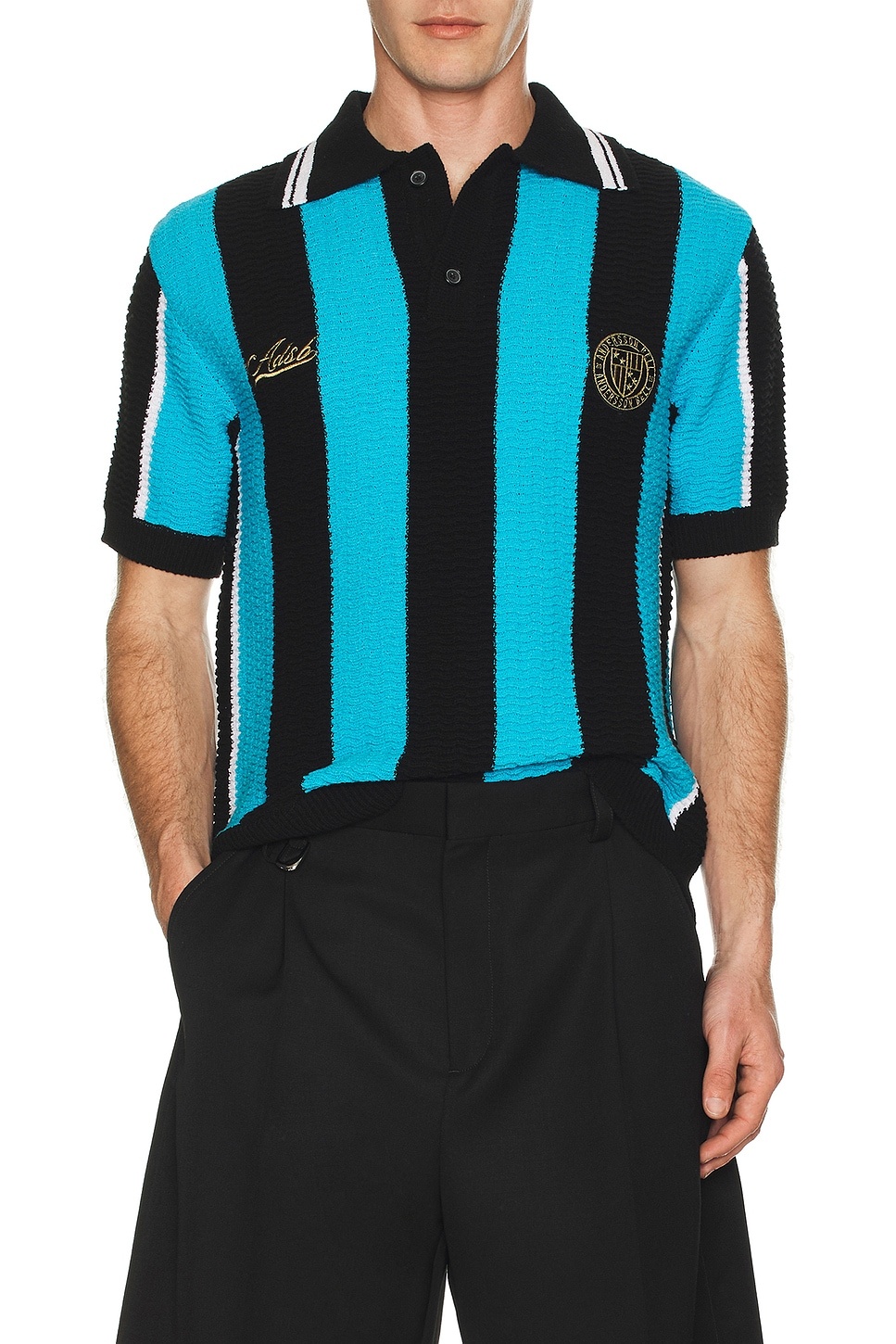 Stripe Soccer Polo Sweater - 4