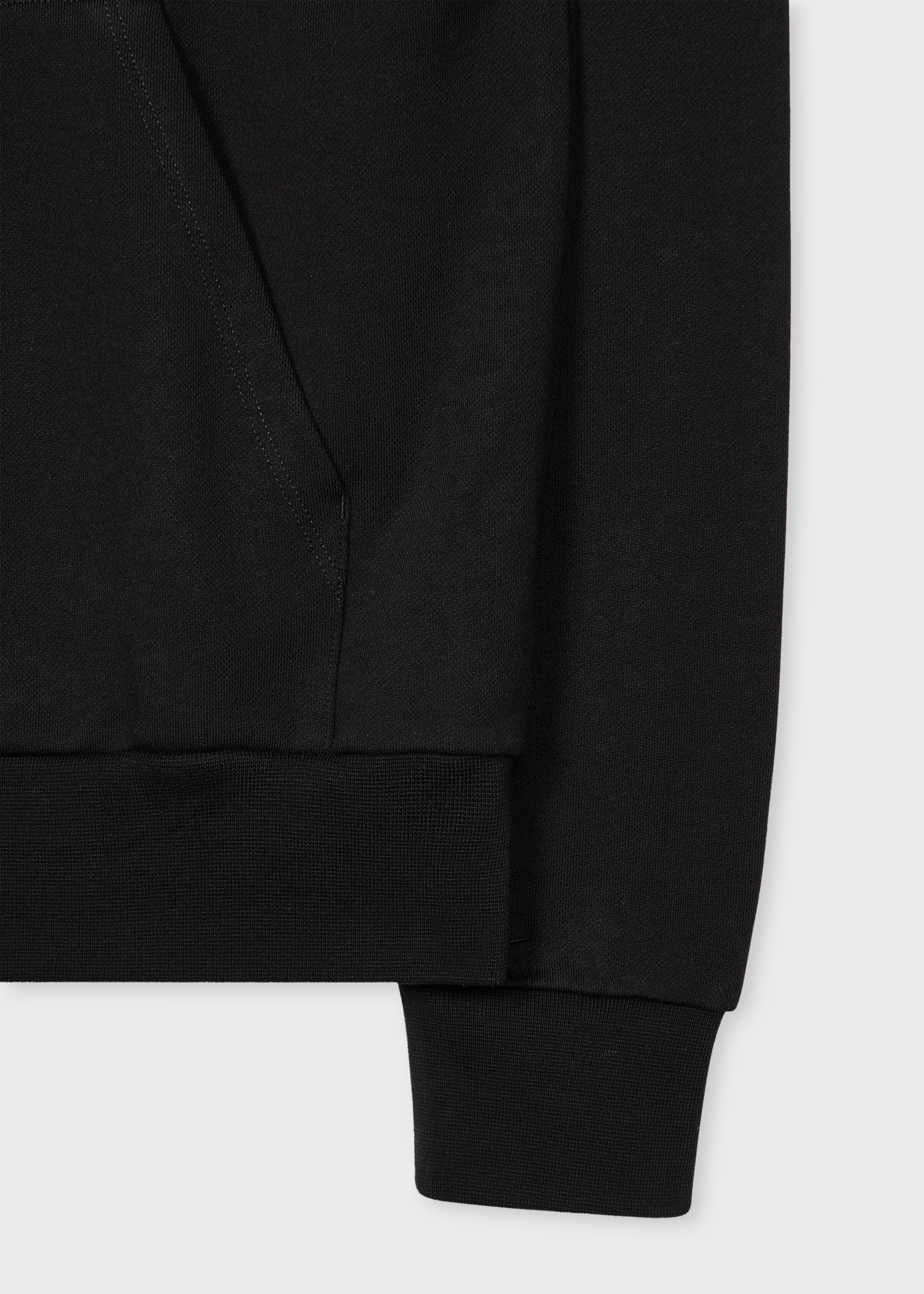 Black 'Signature Stripe' Trim Hoodie - 2