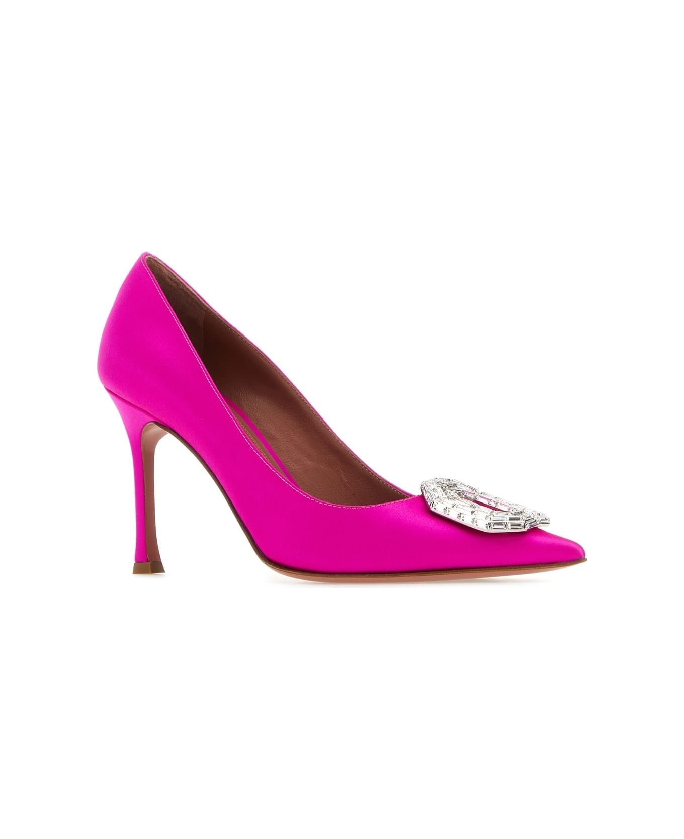 Fuchsia Satin Camelia Pumps - 2