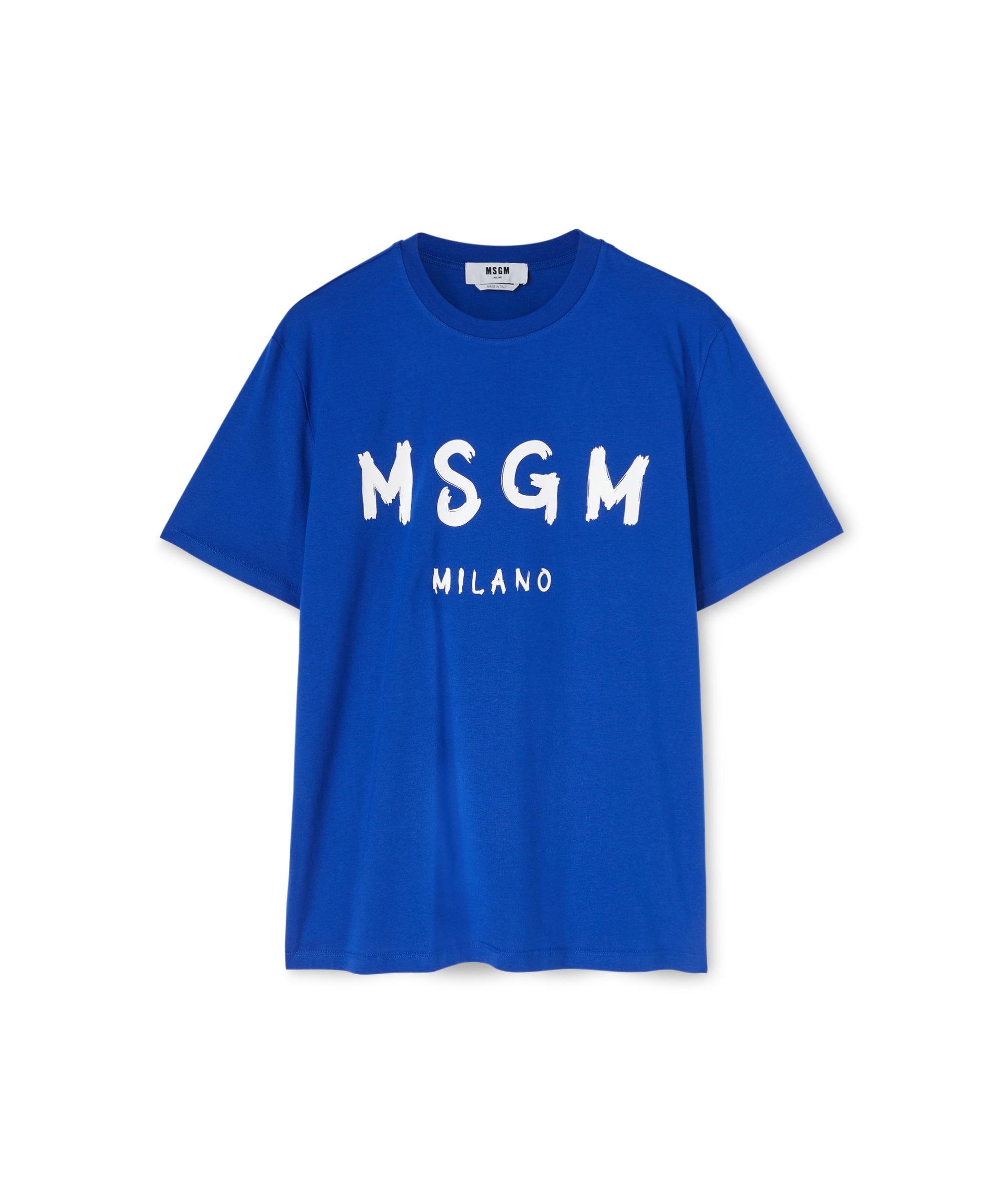 Cotton t-shirt with brushstroke logo - 1