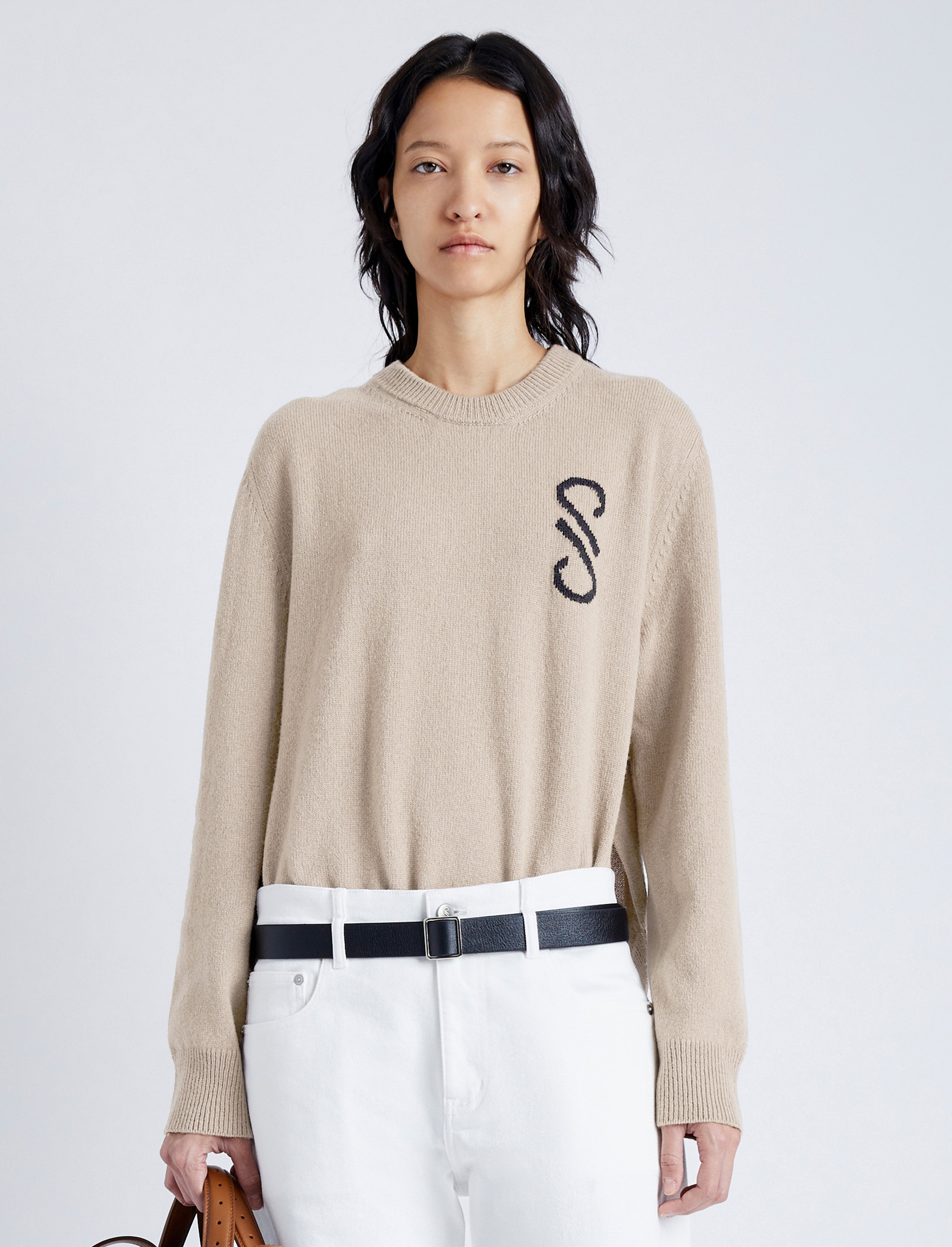 Harrison Monogram Sweater in Wool Jacquard - 2