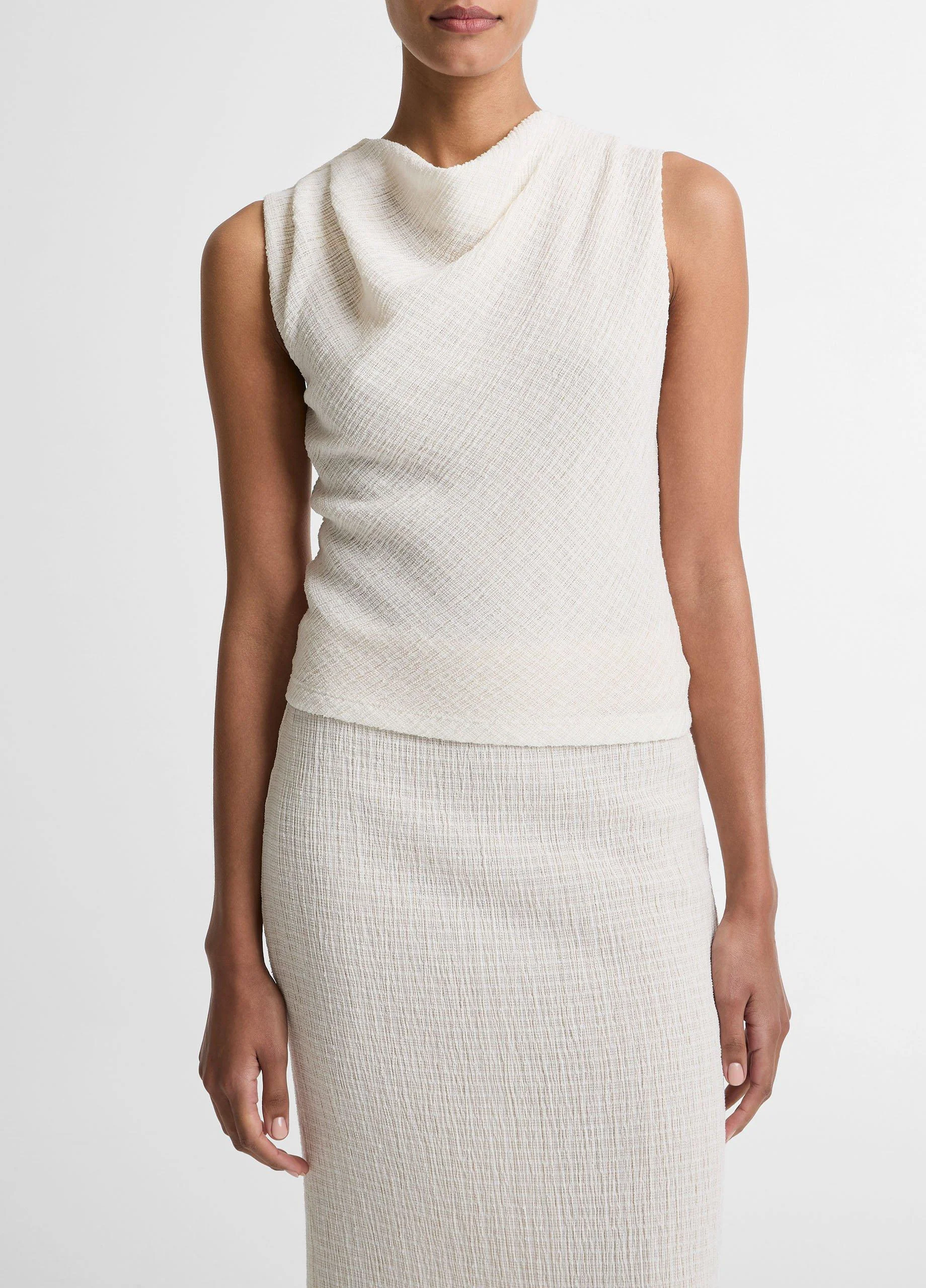 Shadow Grid Cowl-Neck Top - 1