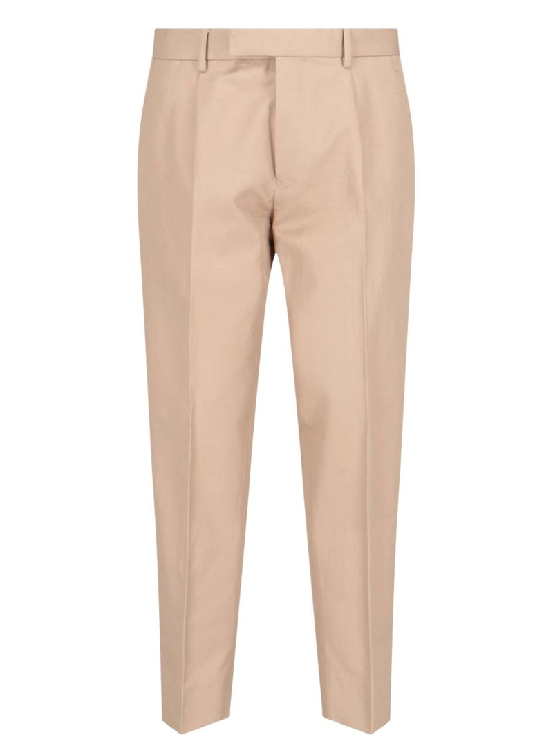 pressed crease tailored trousers 1