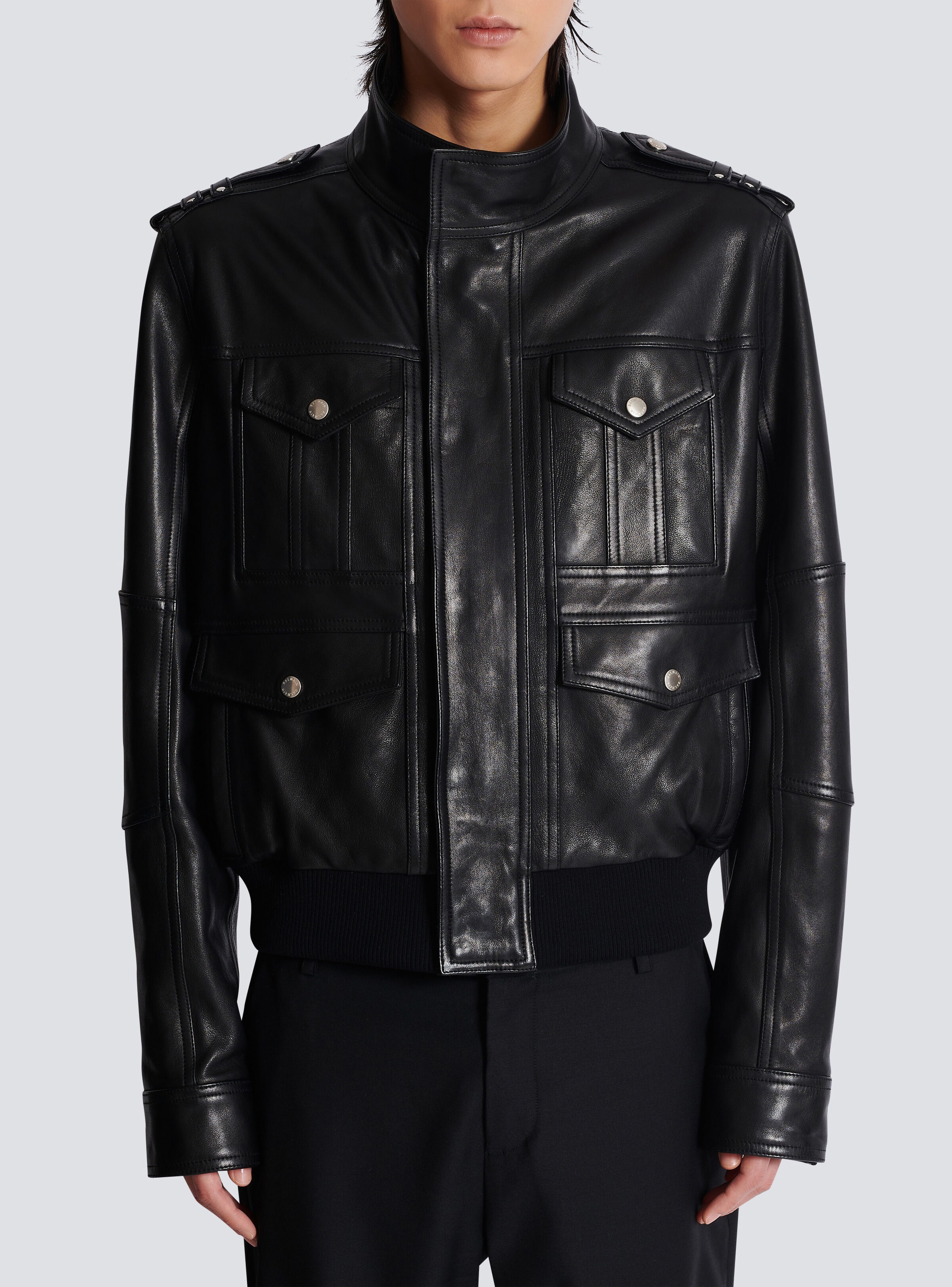 Lambskin leather jacket with 4 pockets - 5