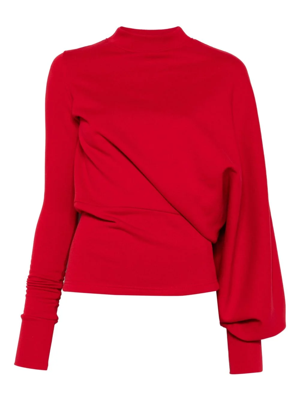 draped long-sleeve top - 1