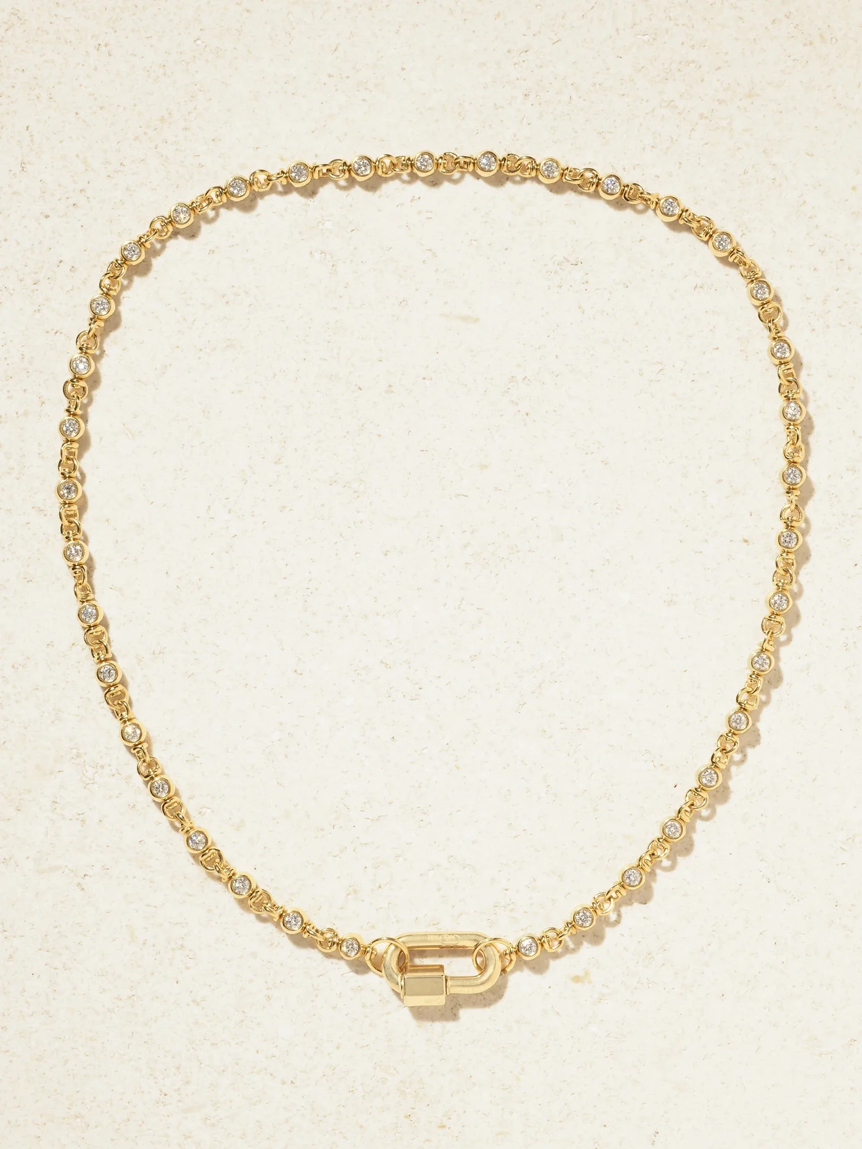 Rolling Cans Chain + Chubby Babylock 18-karat Gold Diamond Necklace - 1