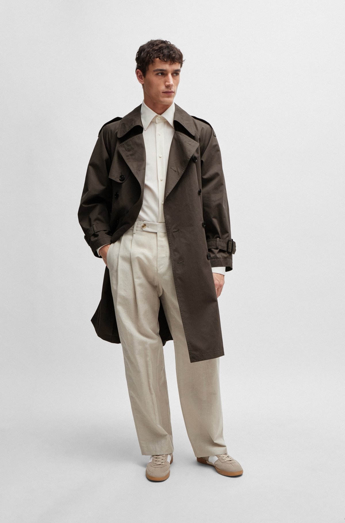 DOUBLE-BREASTED TRENCH COAT - 4