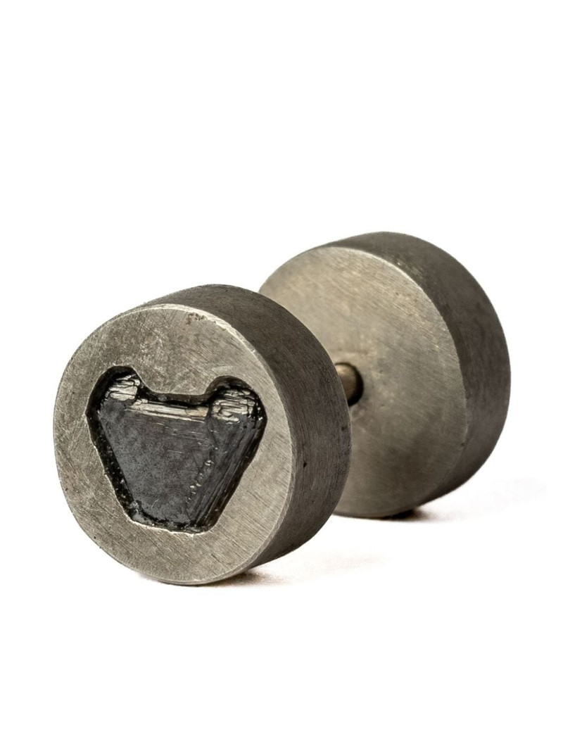 Parts of Four black diamond-encrusted stud earring outlook