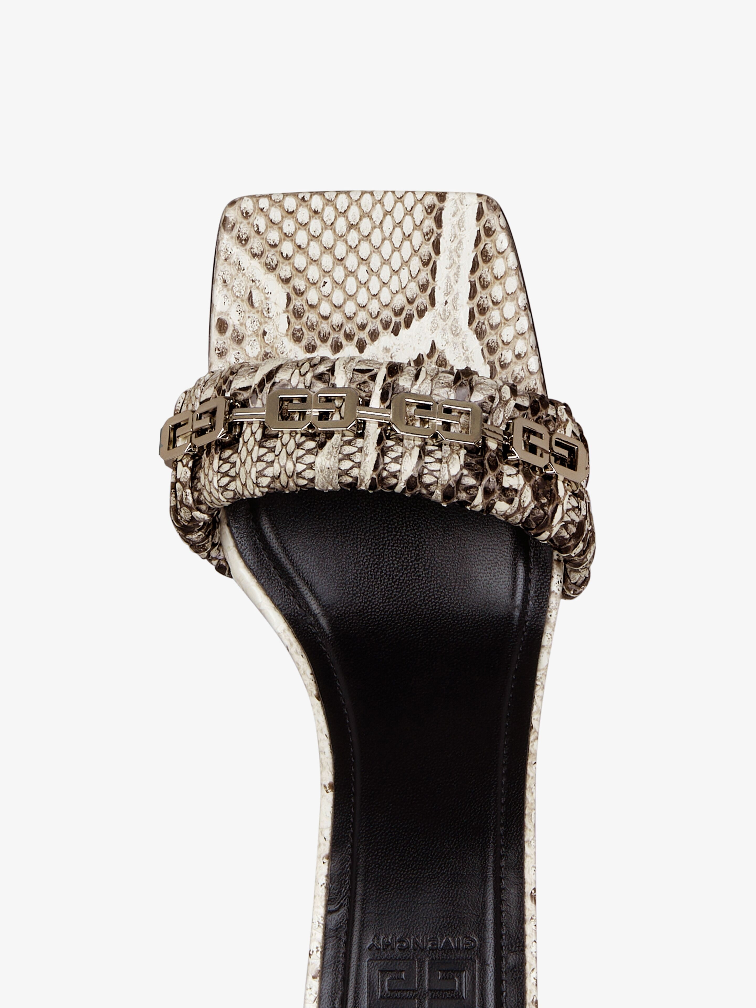 G WOVEN SANDALS IN PYTHON LEATHER - 6