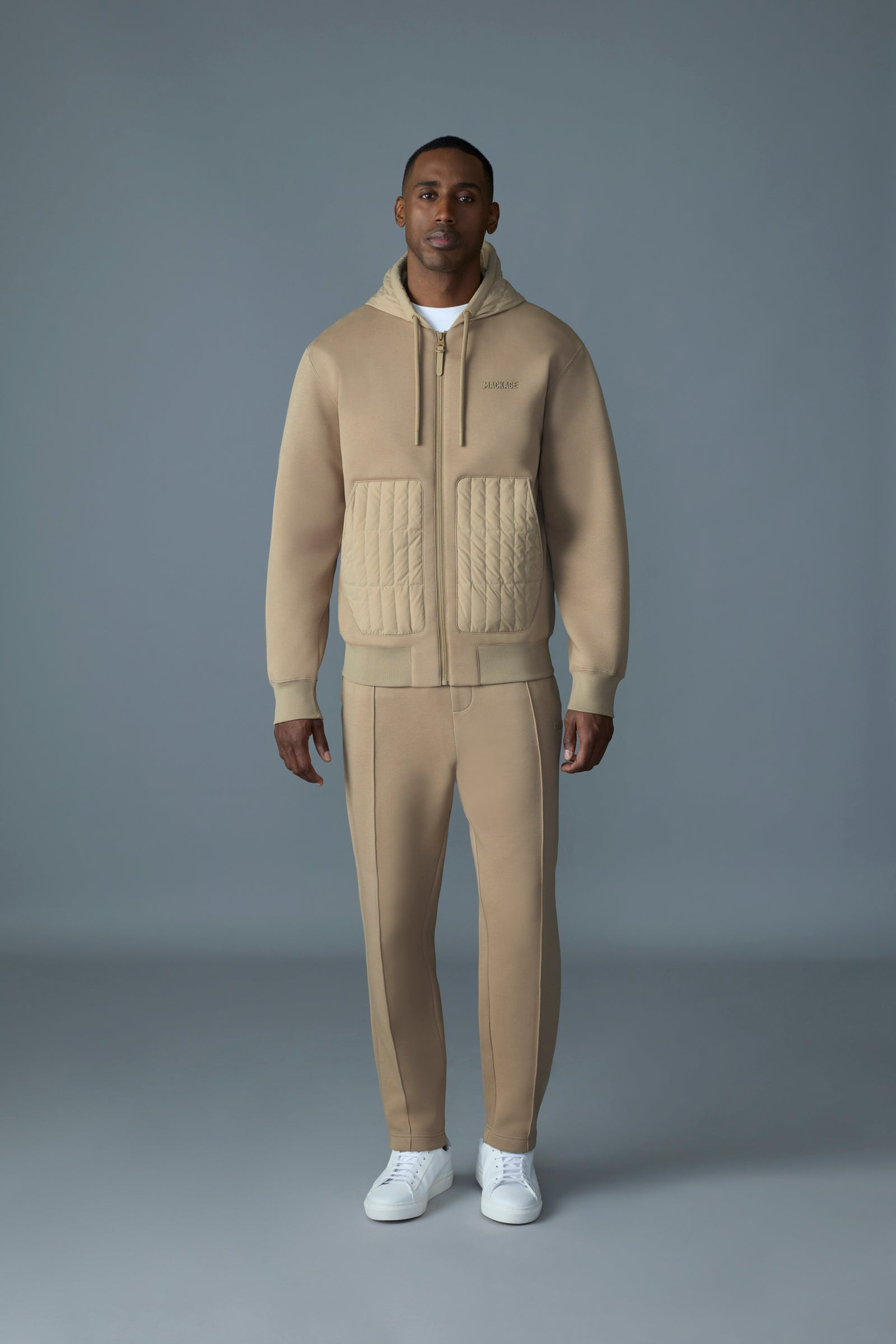 CRUZ Zip-up Hybrid vertical quilt hoodie - 2