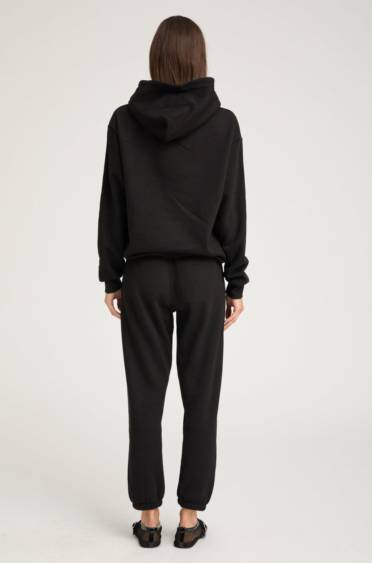 BLACK GLOSSY HEART SWEATPANTS - 3