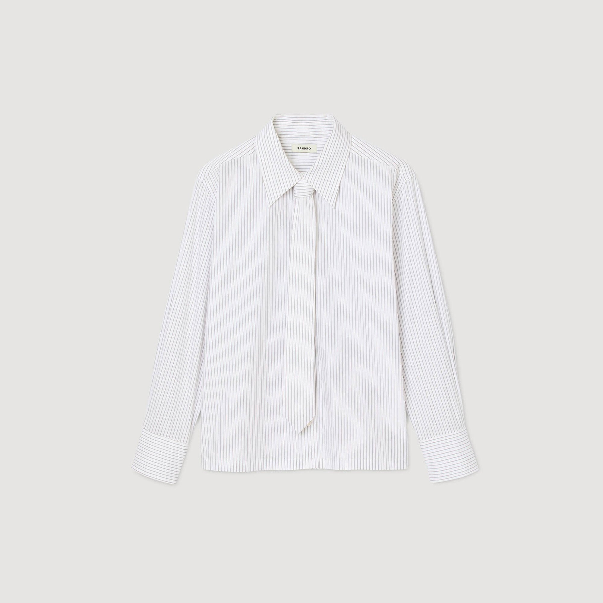 STRIPED SHIRT WITH DETACHABLE TIE - 6