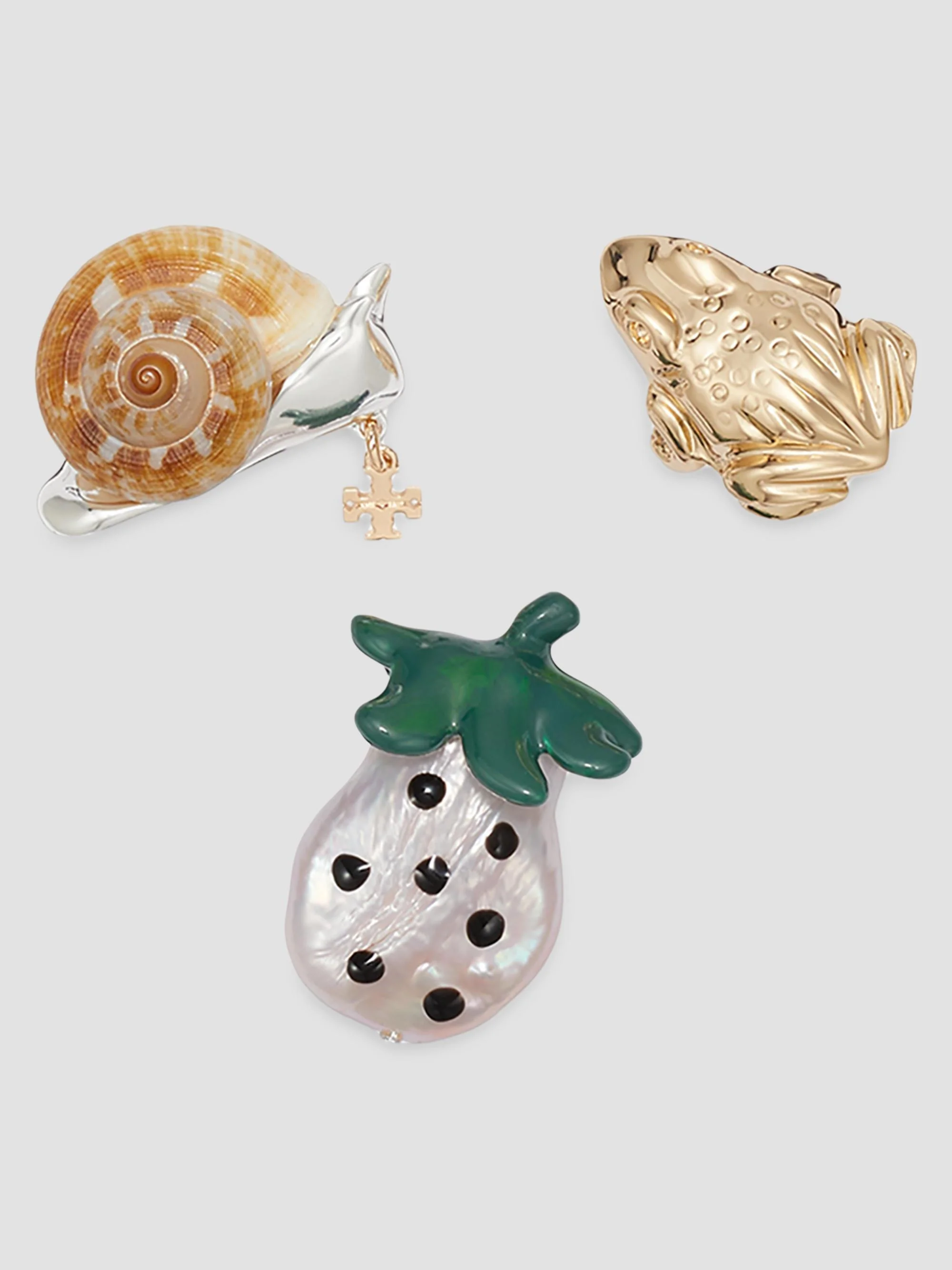 Women's Curiosity 3-Piece 18K-Gold-Plated & Mixed-Media Pin Set - Multi - 1