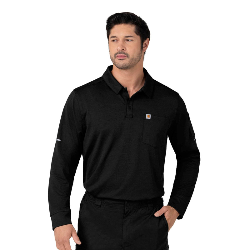 Rugged Flex® RSCU Heavyweight Long Sleeve Polo Scrub Top 1