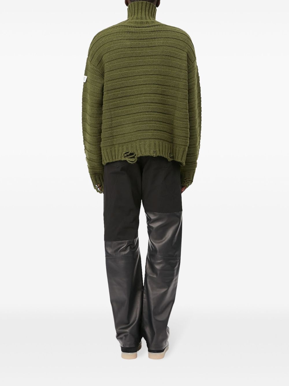 distressed high-neck jumper - 4