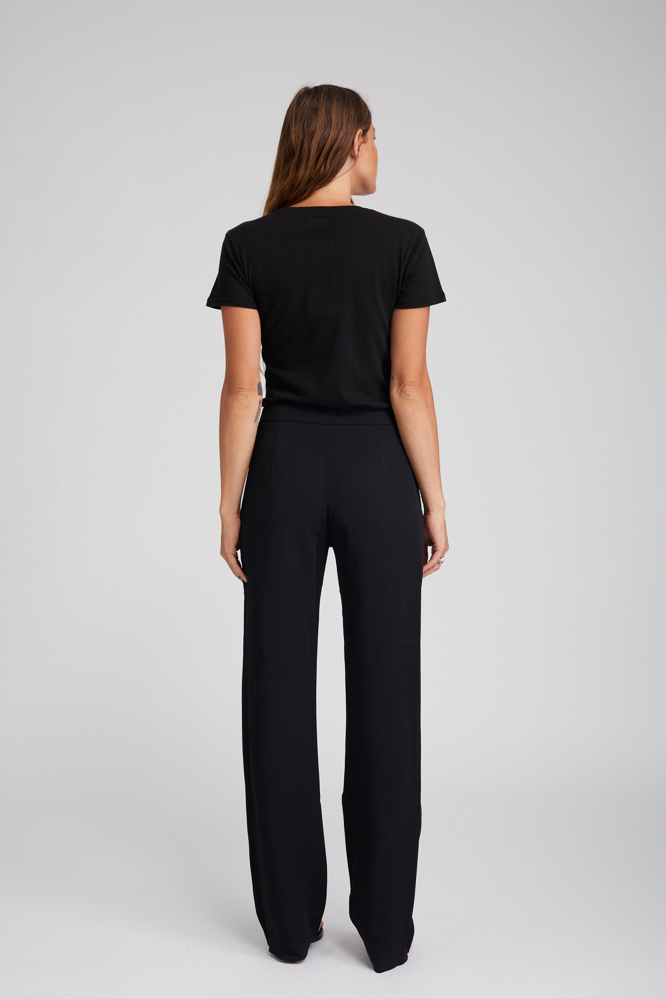 BLACK CREPE PINTUCK TROUSER - 4