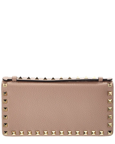 Valentino Valentino Rockstud Grainy Leather Wallet on Chain outlook