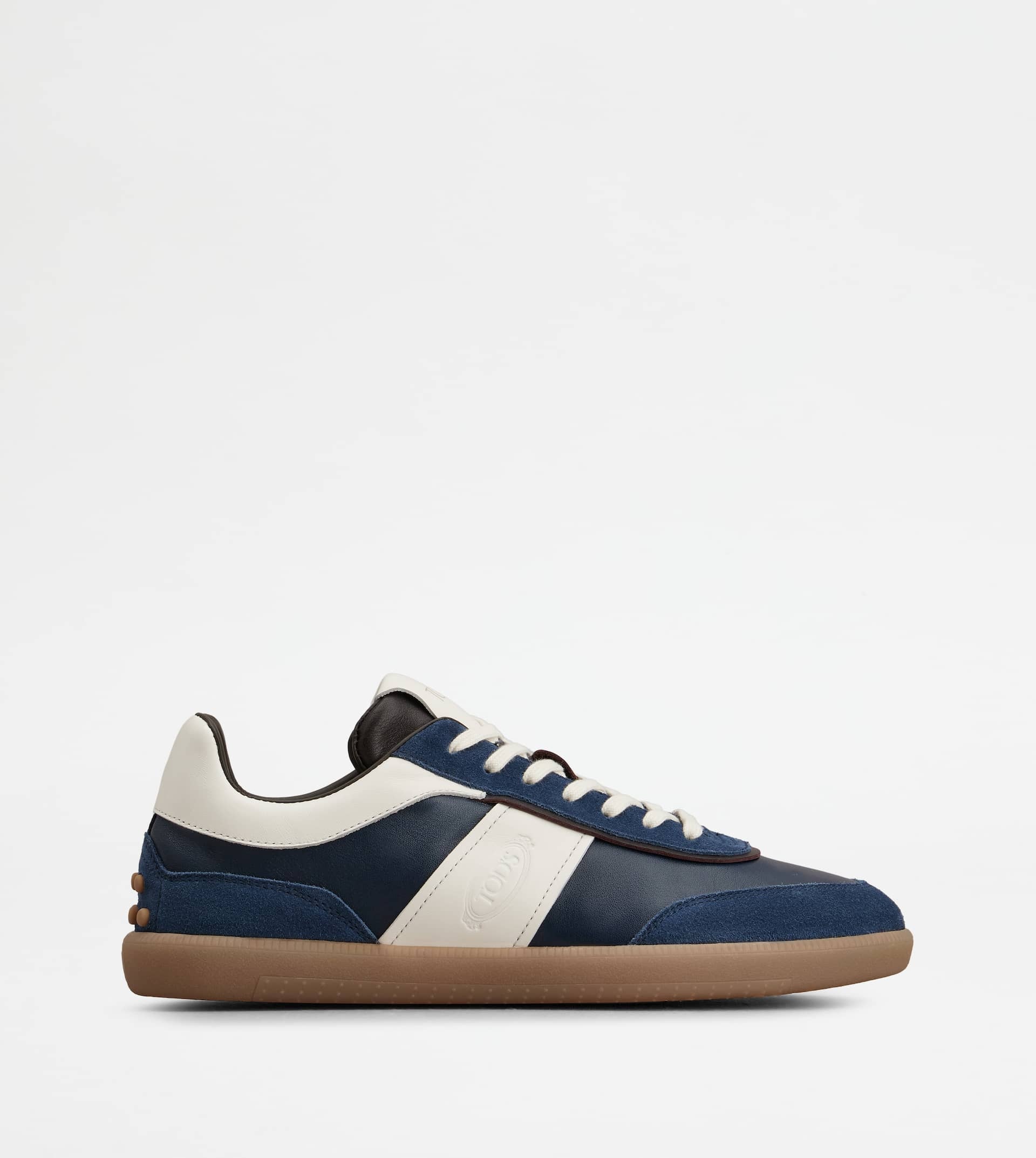 TOD'S TABS SNEAKERS IN SUEDE - WHITE, BLUE, BROWN - 1