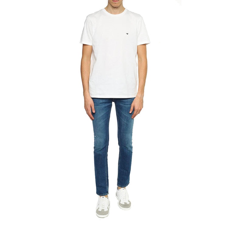 DIOR Black Bee Embroidered Short Sleeve Unisex White 733J603B0446-C089 - 3