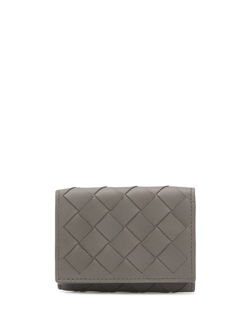 intrecciato weave flap wallet - 1