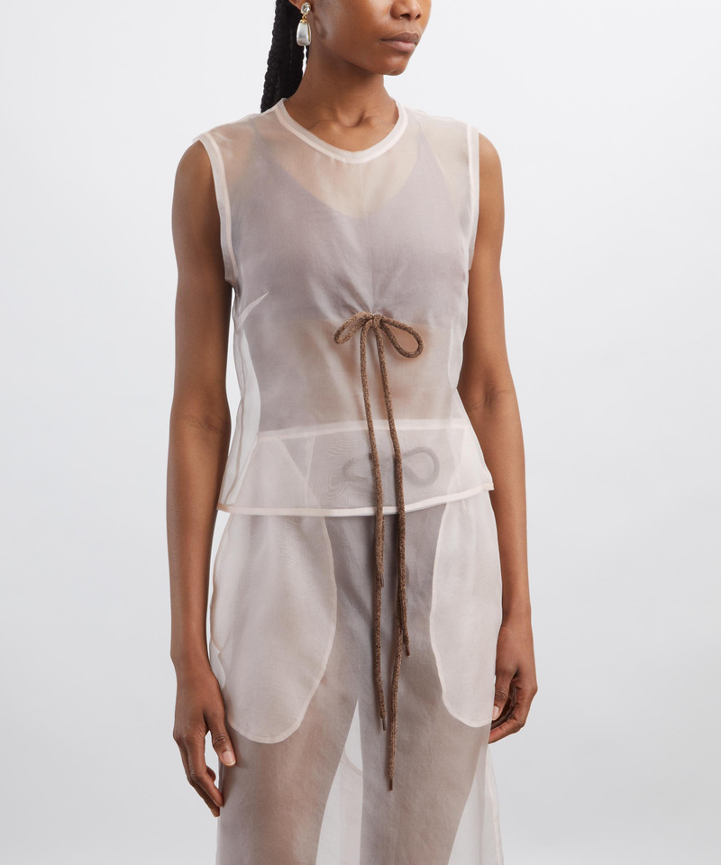 Simone Rocha Sheer Frayed Contour Top outlook