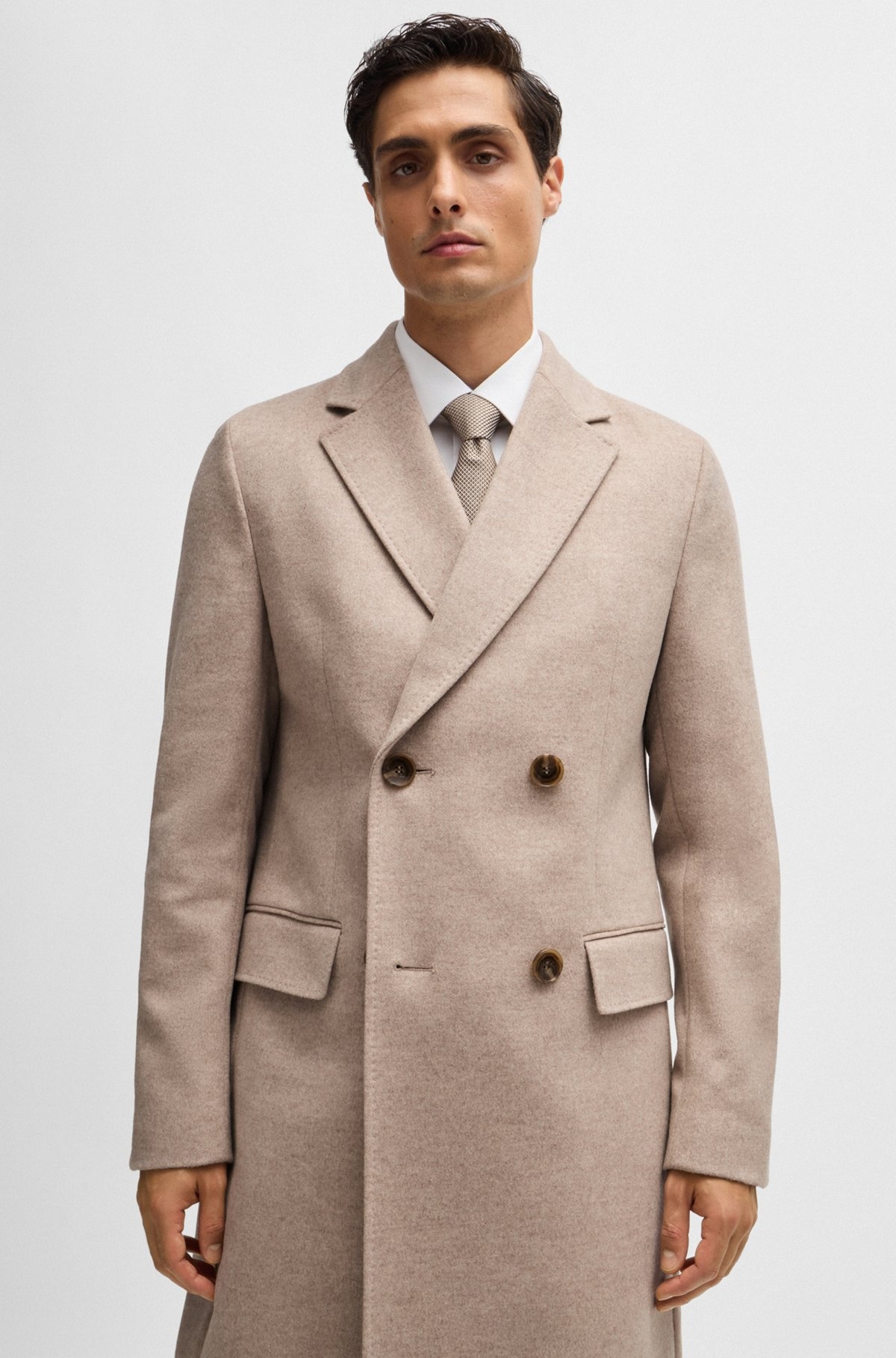 SLIM-FIT COAT IN WOOL WITH CASHMERE - 6