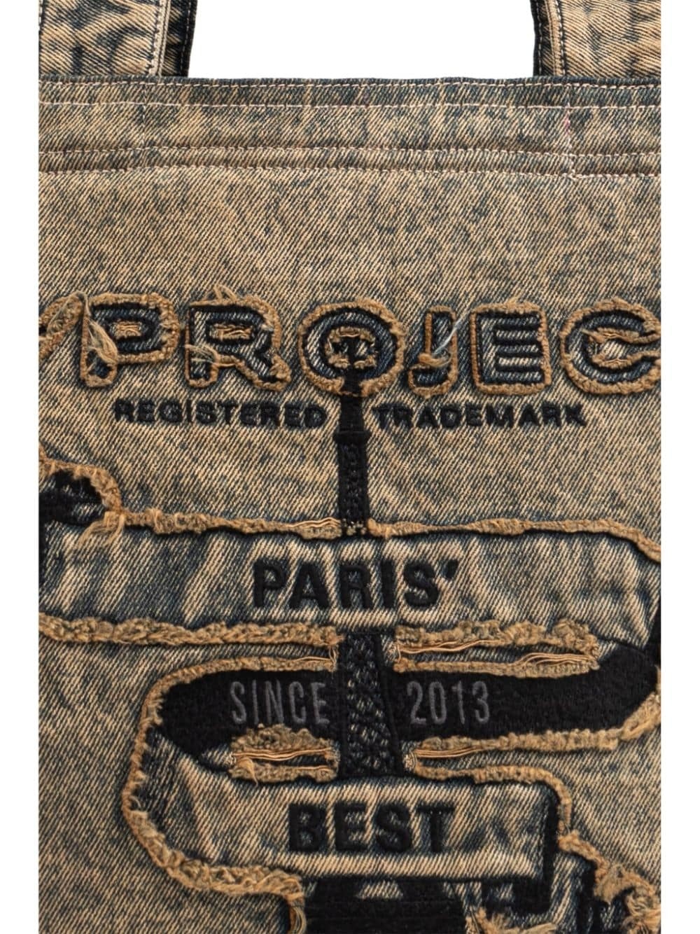 Paris' Best distressed denim tote bag - 6