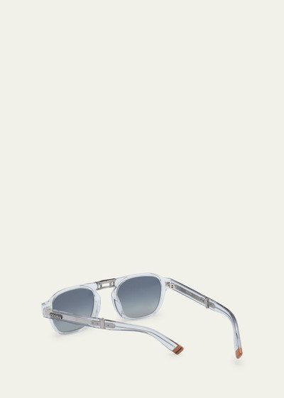 ZEGNA Men's Polarized Acetate Square Sunglasses outlook