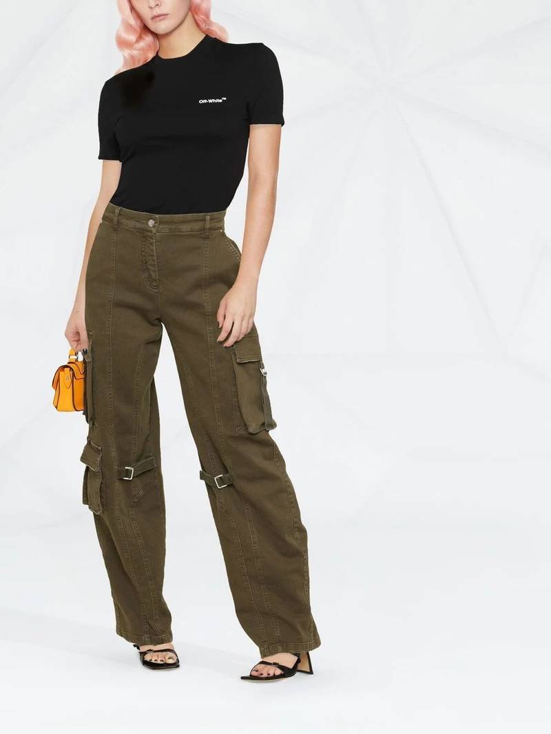 Off-White Helvetica logo-print T-shirt outlook