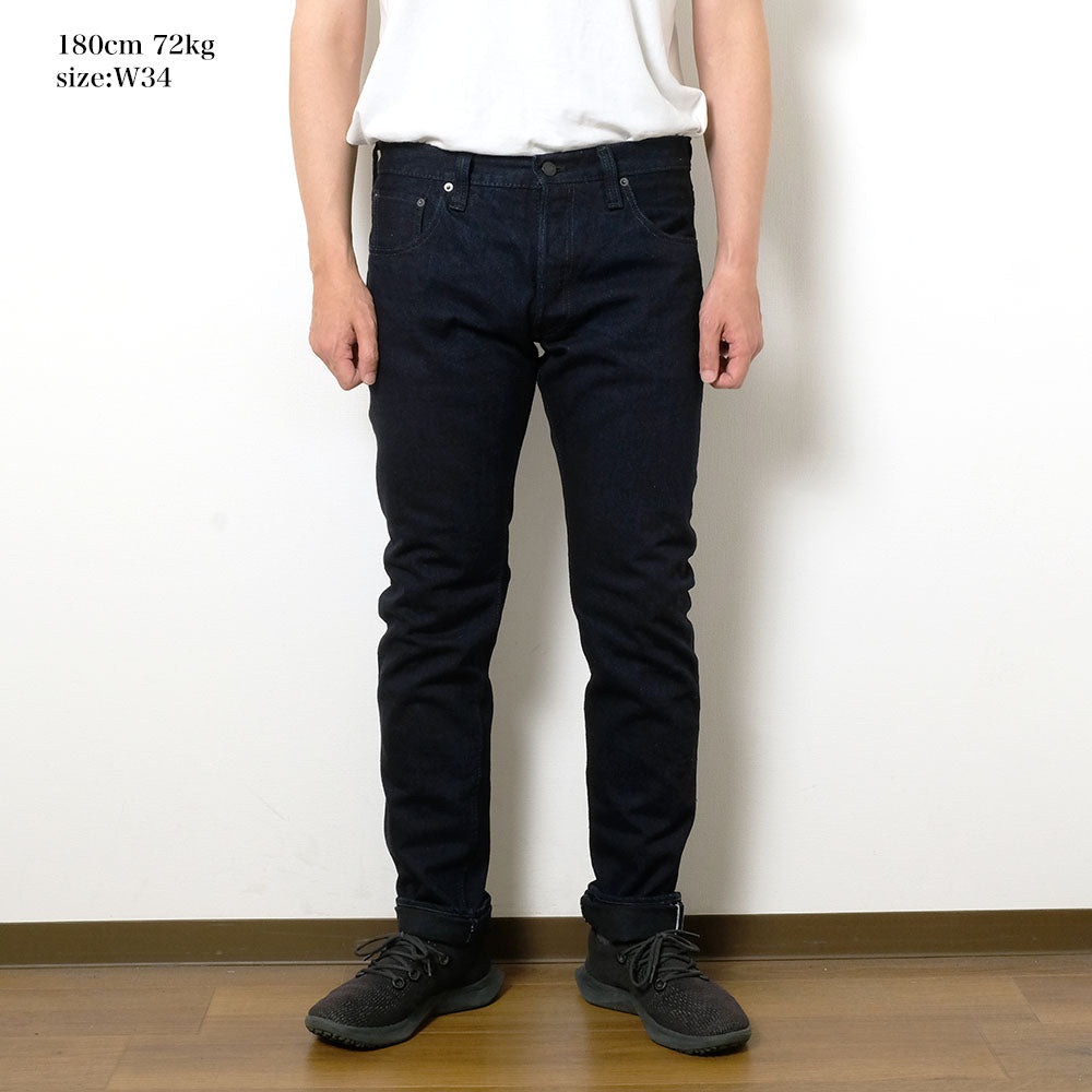 14oz Indigo x Black Denim Slim Tapered - XX-013-IDBK - 11