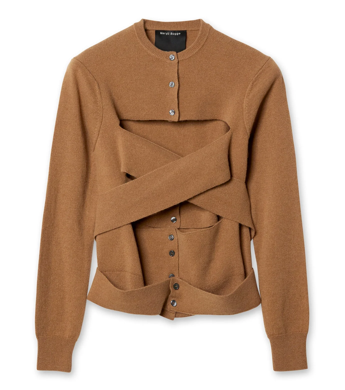 Crewneck Wrap Cardigan w/Cut-Out - 1